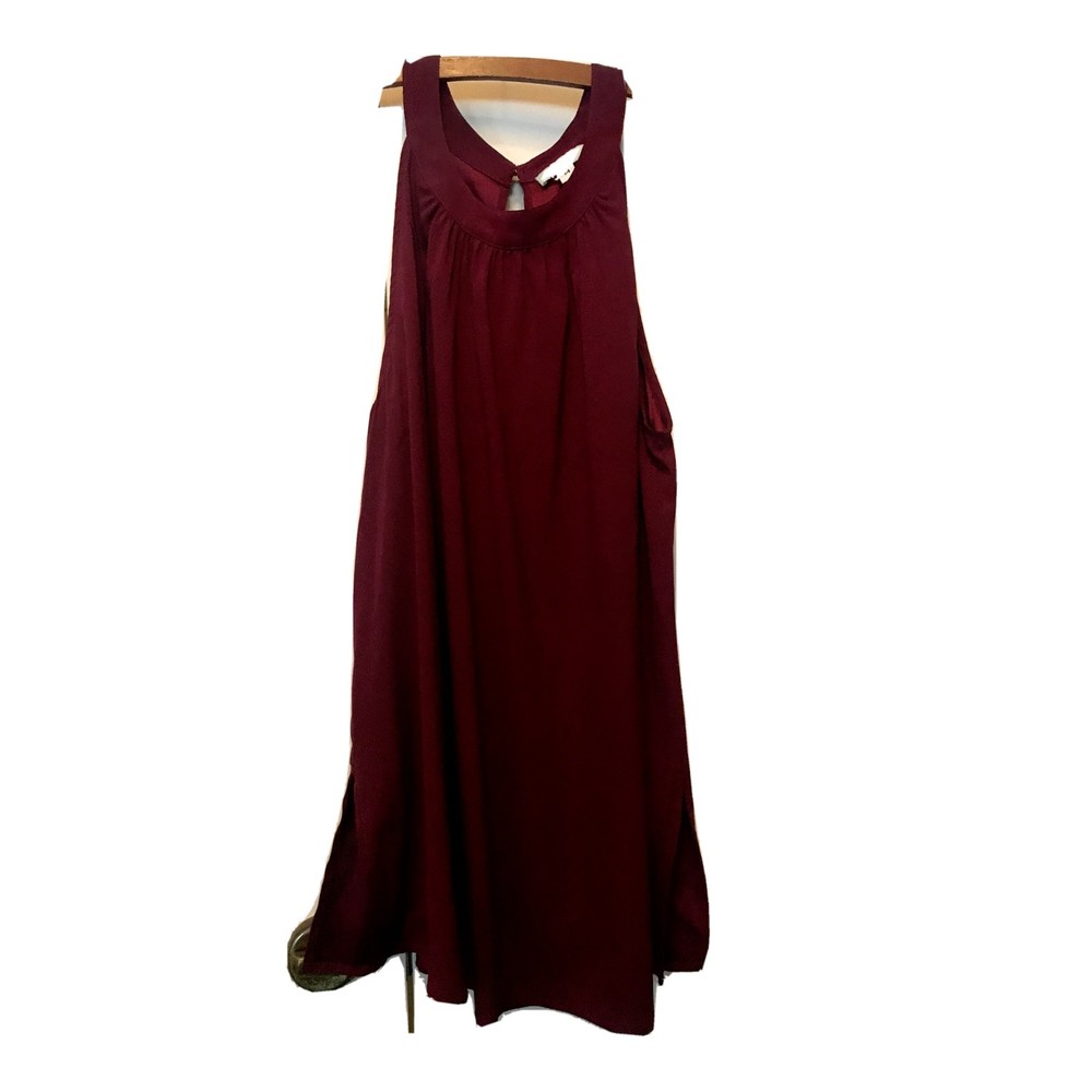 CADEAU burgundy silk tank top fully lined Medium